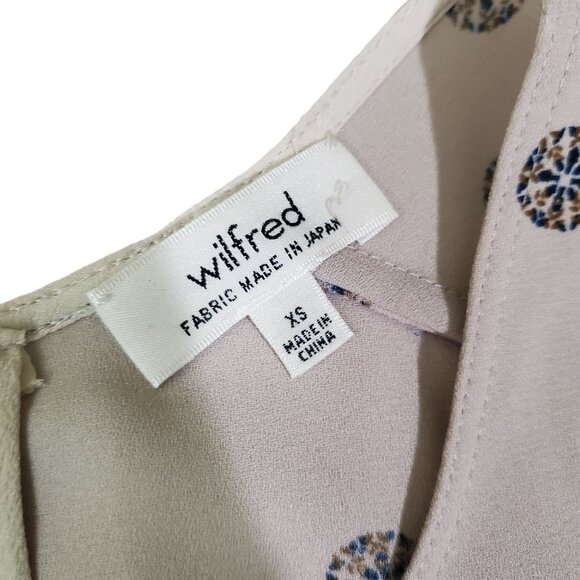 aritzia Wilfred womens tank top round neck sz XS Cream color back zipper closure - Picture 3 of 10